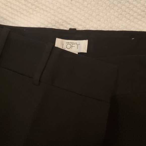 LOFT JULIE wide black slacks pants 8 - Picture 5 of 5